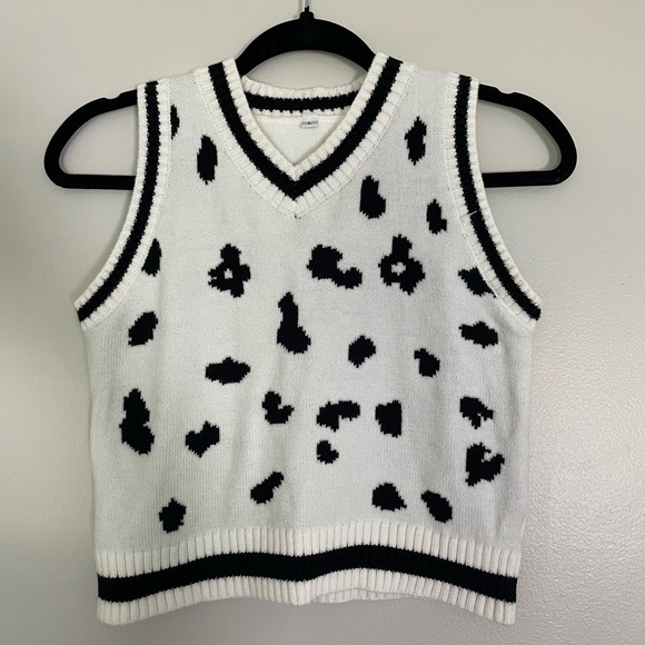 Empty Soda cheetah print v-neck sweater vest - Picture 1 of 2